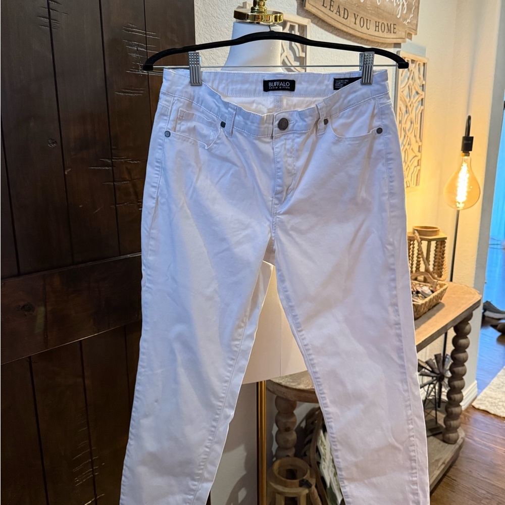 Buffalo David Bitton Women's Straight Leg White Jeans